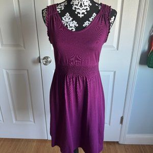 Ann Taylor Loft Flirty Ruffle Purple Dress